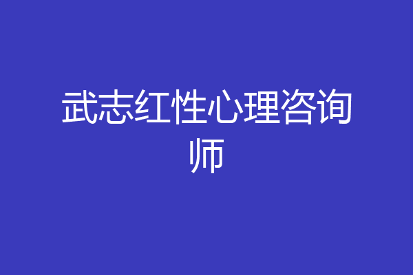 武志红性心理咨询师
