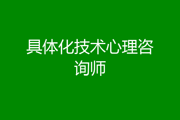 具体化技术心理咨询师