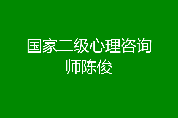 国家二级心理咨询师陈俊