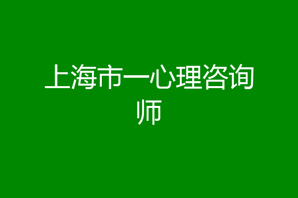 上海市一心理咨询师