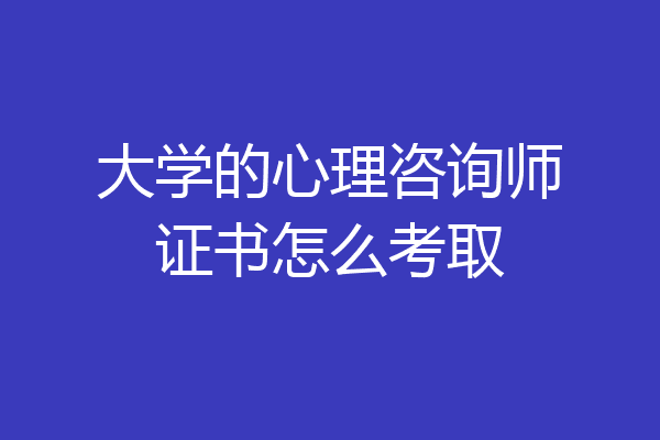 大学的心理咨询师证书怎么考取