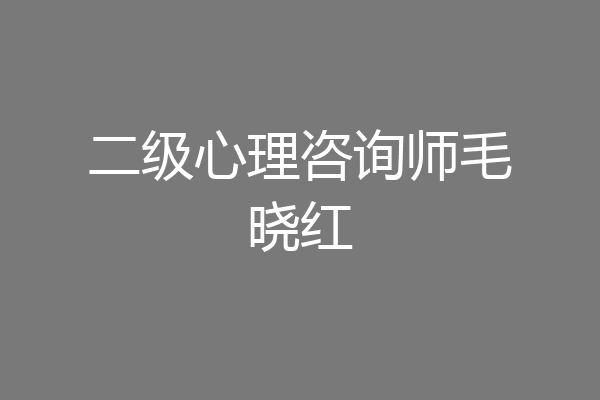 二级心理咨询师毛晓红