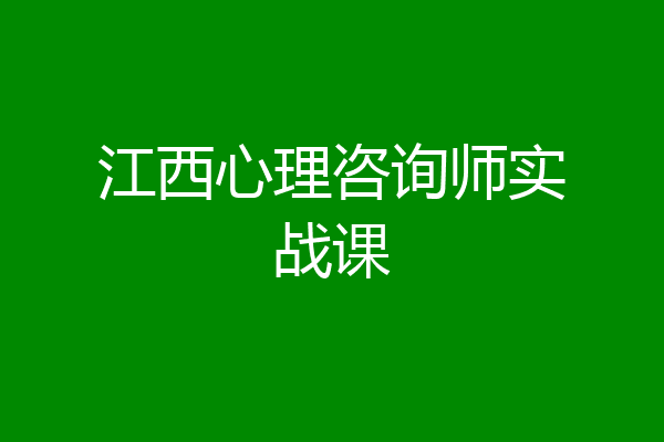 江西心理咨询师实战课