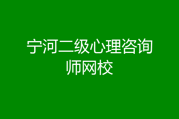 宁河二级心理咨询师网校