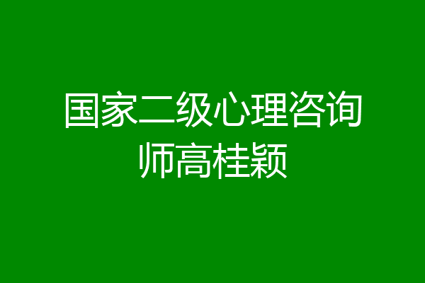 国家二级心理咨询师高桂颖
