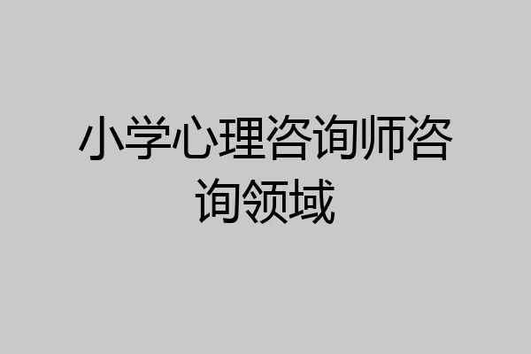 小学心理咨询师咨询领域