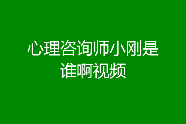 心理咨询师小刚是谁啊视频