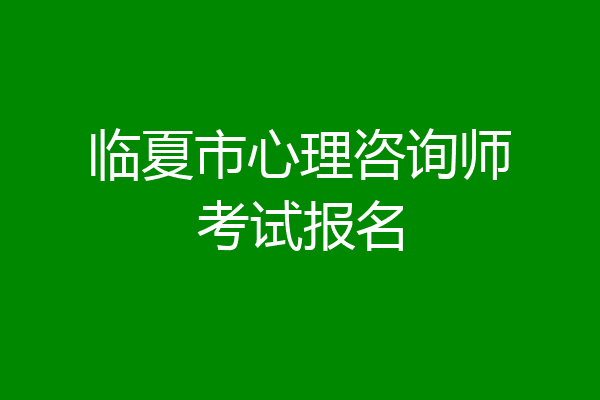 临夏市心理咨询师考试报名