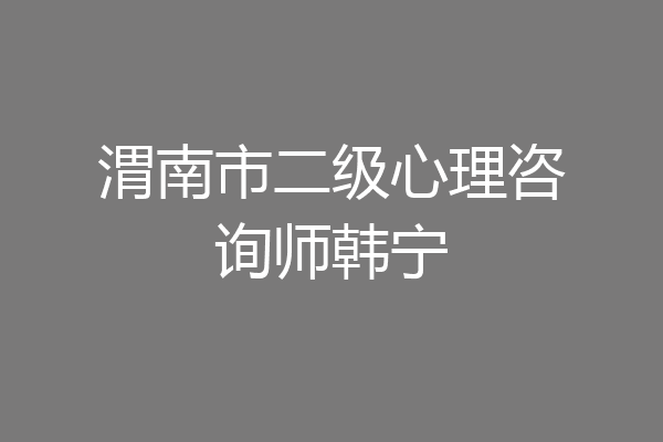 渭南市二级心理咨询师韩宁