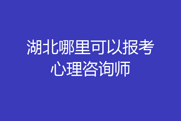 湖北哪里可以报考心理咨询师