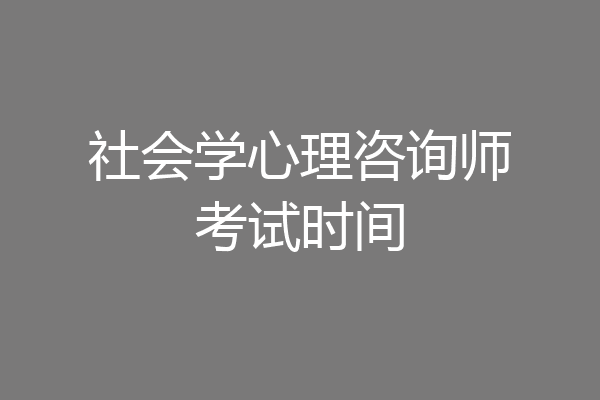 社会学心理咨询师考试时间