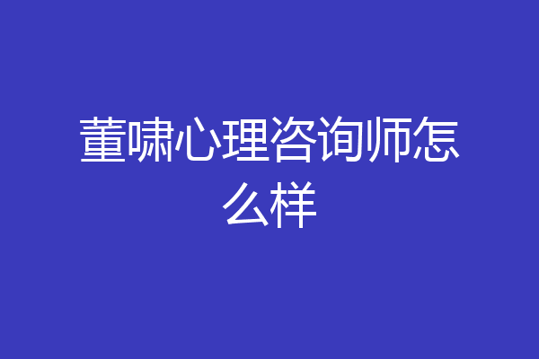 董啸心理咨询师怎么样