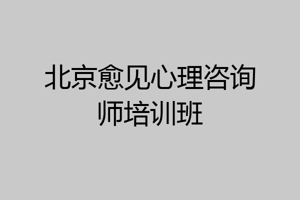 北京愈见心理咨询师培训班