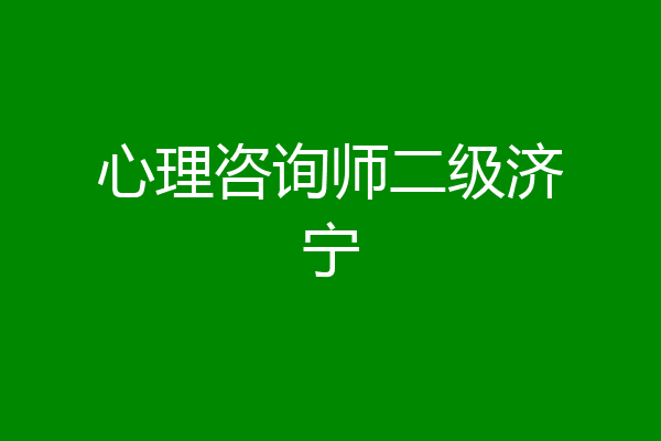 心理咨询师二级济宁