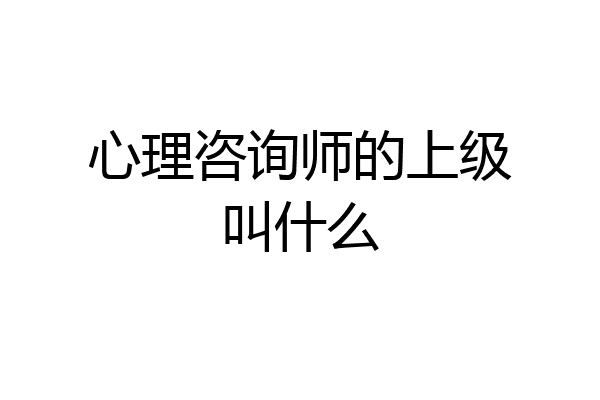 心理咨询师的上级叫什么