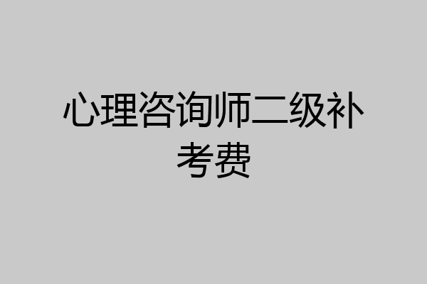 心理咨询师二级补考费