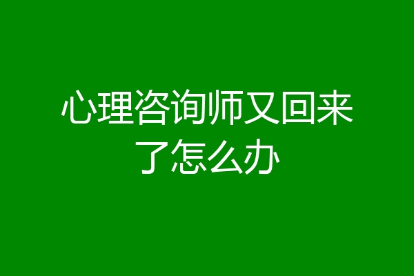 心理咨询师又回来了怎么办
