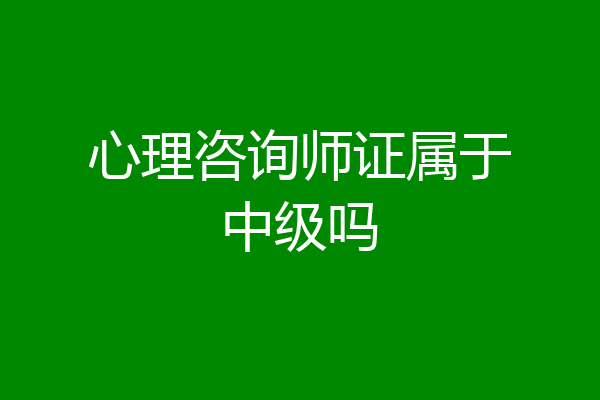 心理咨询师证属于中级吗