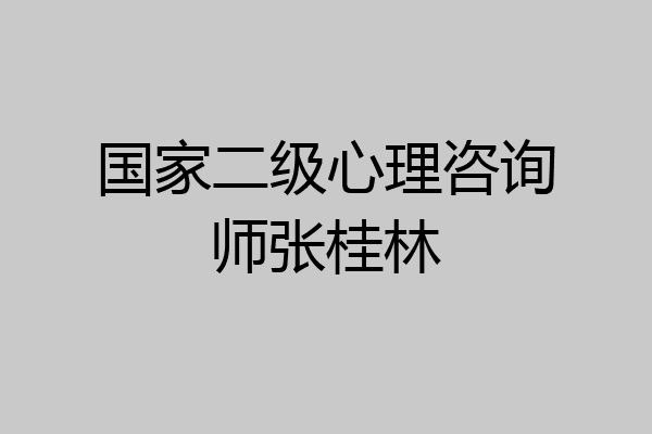 国家二级心理咨询师张桂林