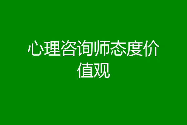 心理咨询师态度价值观