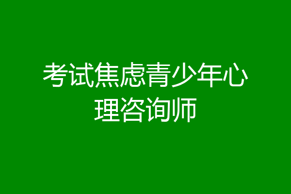 考试焦虑青少年心理咨询师