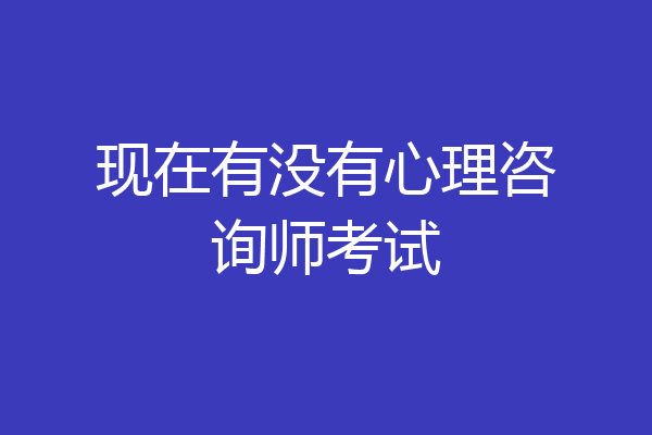 现在有没有心理咨询师考试