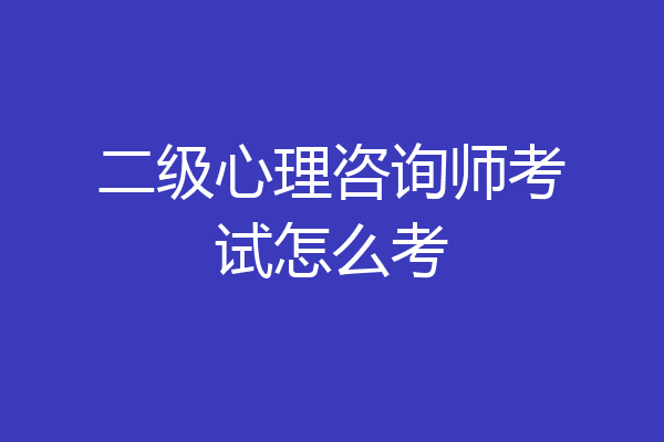 二级心理咨询师考试怎么考