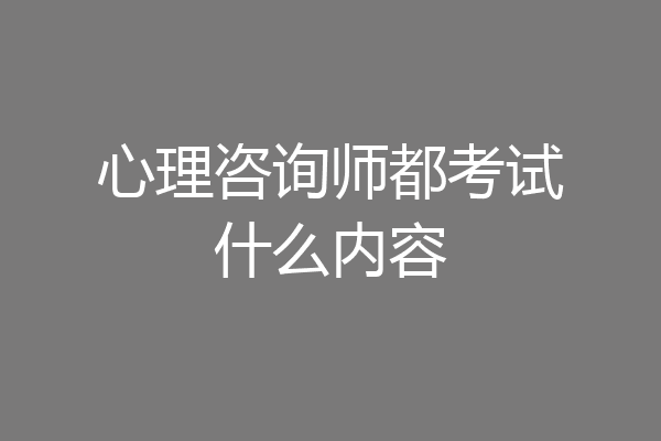 心理咨询师都考试什么内容