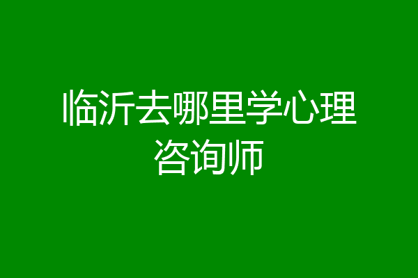 临沂去哪里学心理咨询师