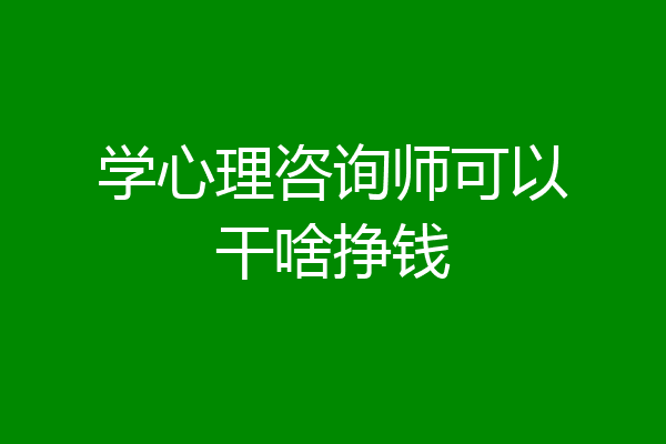 学心理咨询师可以干啥挣钱