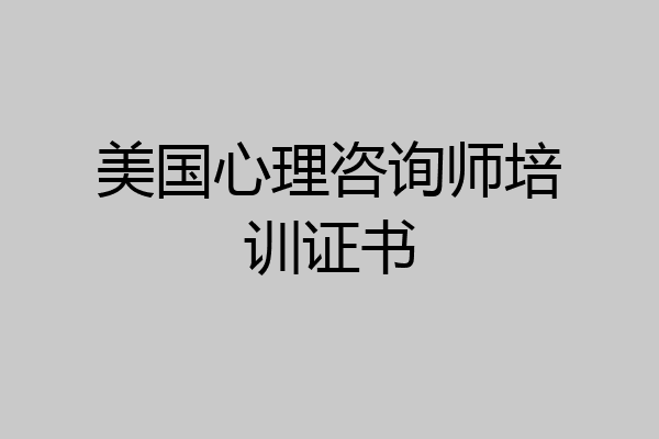 美国心理咨询师培训证书