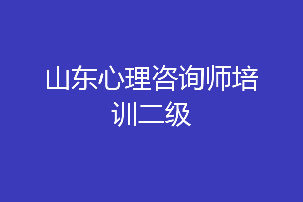 山东心理咨询师培训二级