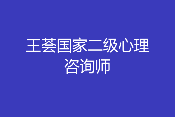 王荟国家二级心理咨询师
