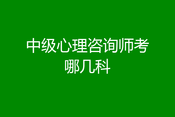 中级心理咨询师考哪几科