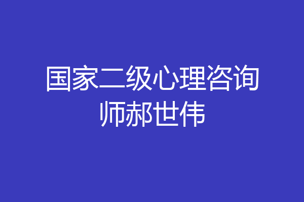 国家二级心理咨询师郝世伟
