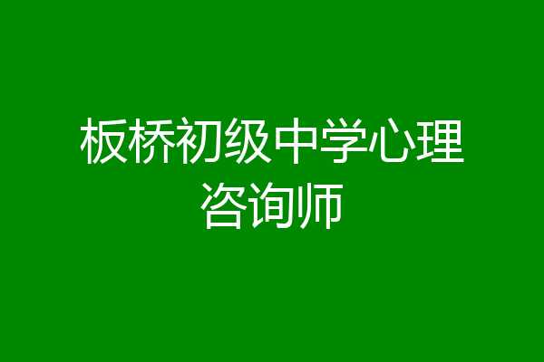 板桥初级中学心理咨询师