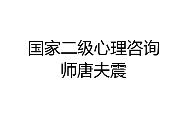 国家二级心理咨询师唐夫震