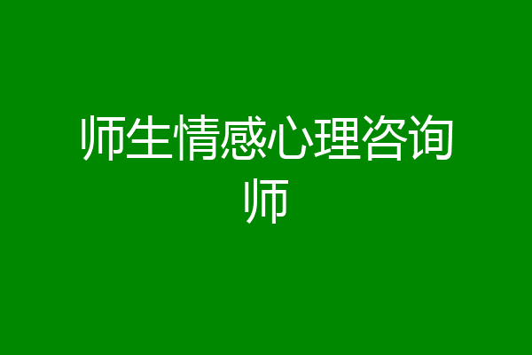 师生情感心理咨询师