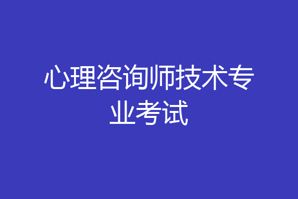 心理咨询师技术专业考试