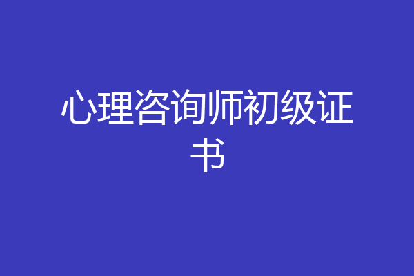 心理咨询师初级证书