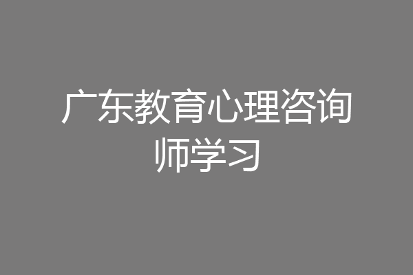 广东教育心理咨询师学习
