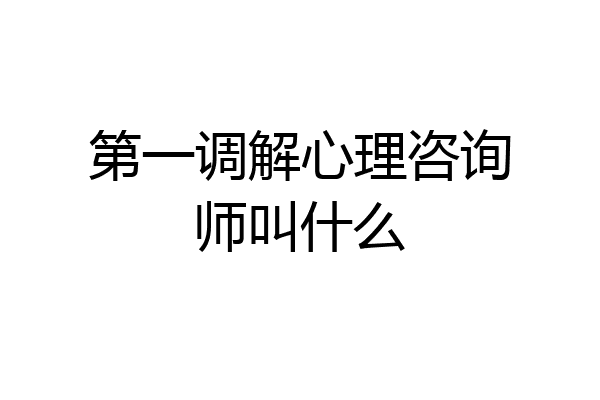 第一调解心理咨询师叫什么