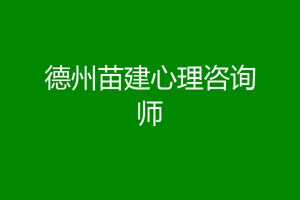德州苗建心理咨询师