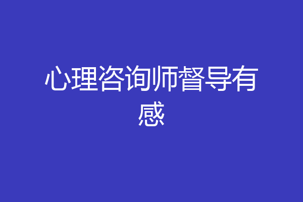 心理咨询师督导有感