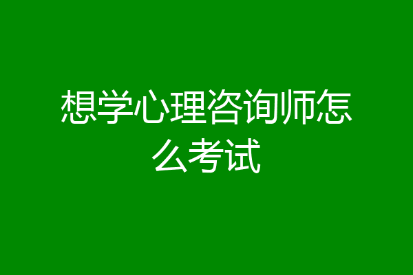 想学心理咨询师怎么考试