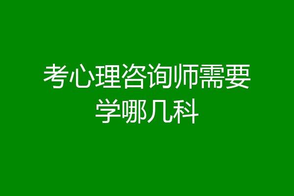 考心理咨询师需要学哪几科