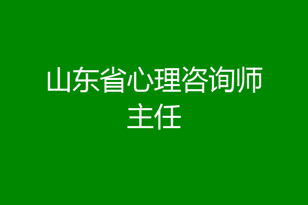 山东省心理咨询师主任
