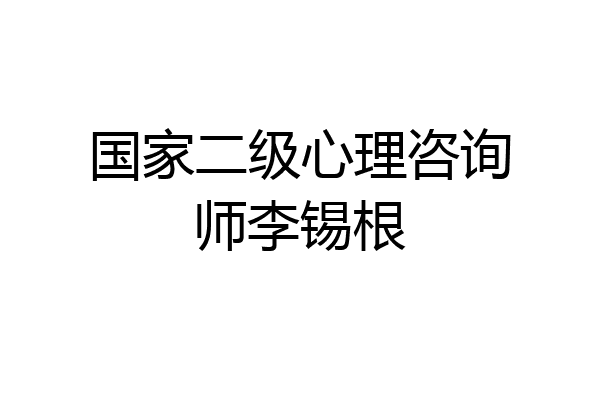 国家二级心理咨询师李锡根