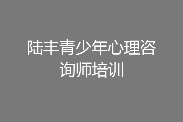 陆丰青少年心理咨询师培训