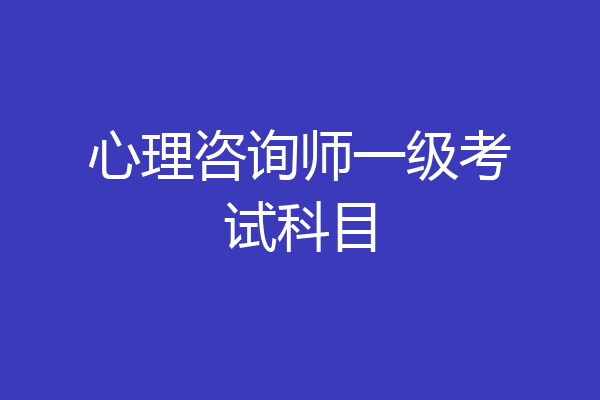 心理咨询师一级考试科目